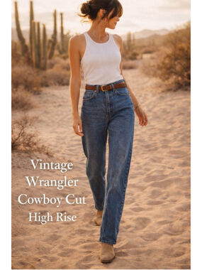 90s Y2K Wrangler Cowboy Cut Jeans 14MWZG Womens 0x34 High Rise Western Denim USA